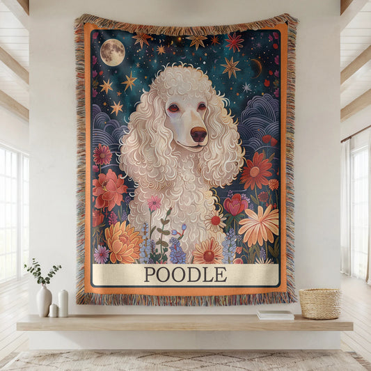 Poodle Tarot Card Woven Blanket-Critter Lane