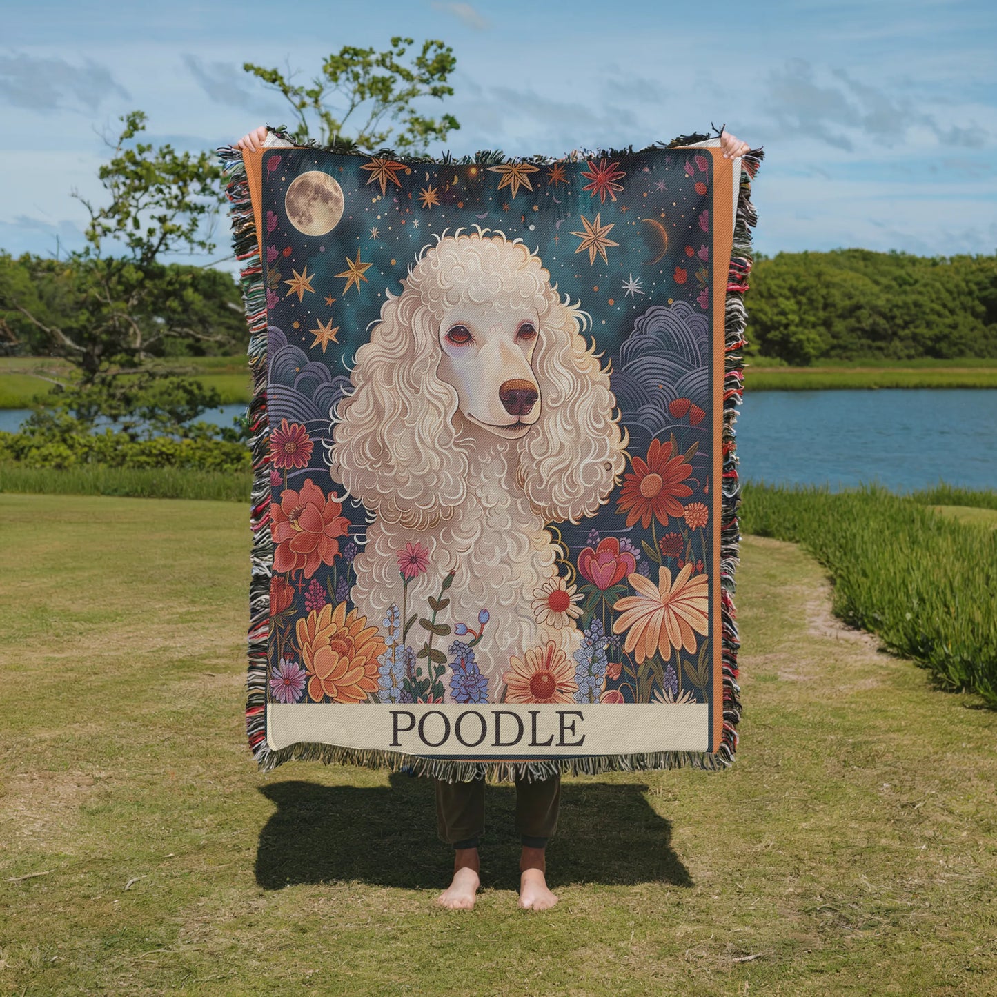 Poodle Tarot Card Woven Blanket-Critter Lane