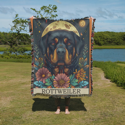 Rottweiler Tarot Woven Blanket-Critter Lane