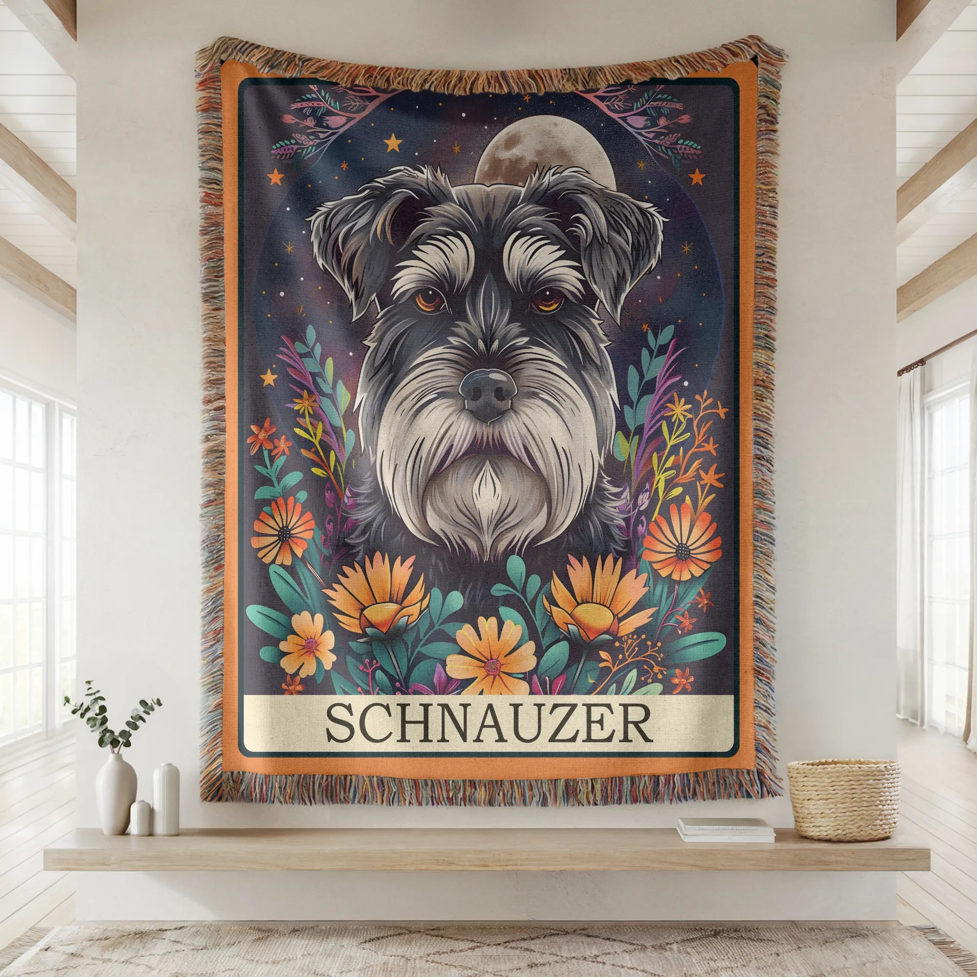 Schnauzer Tarot Card Woven Blanket-Critter Lane