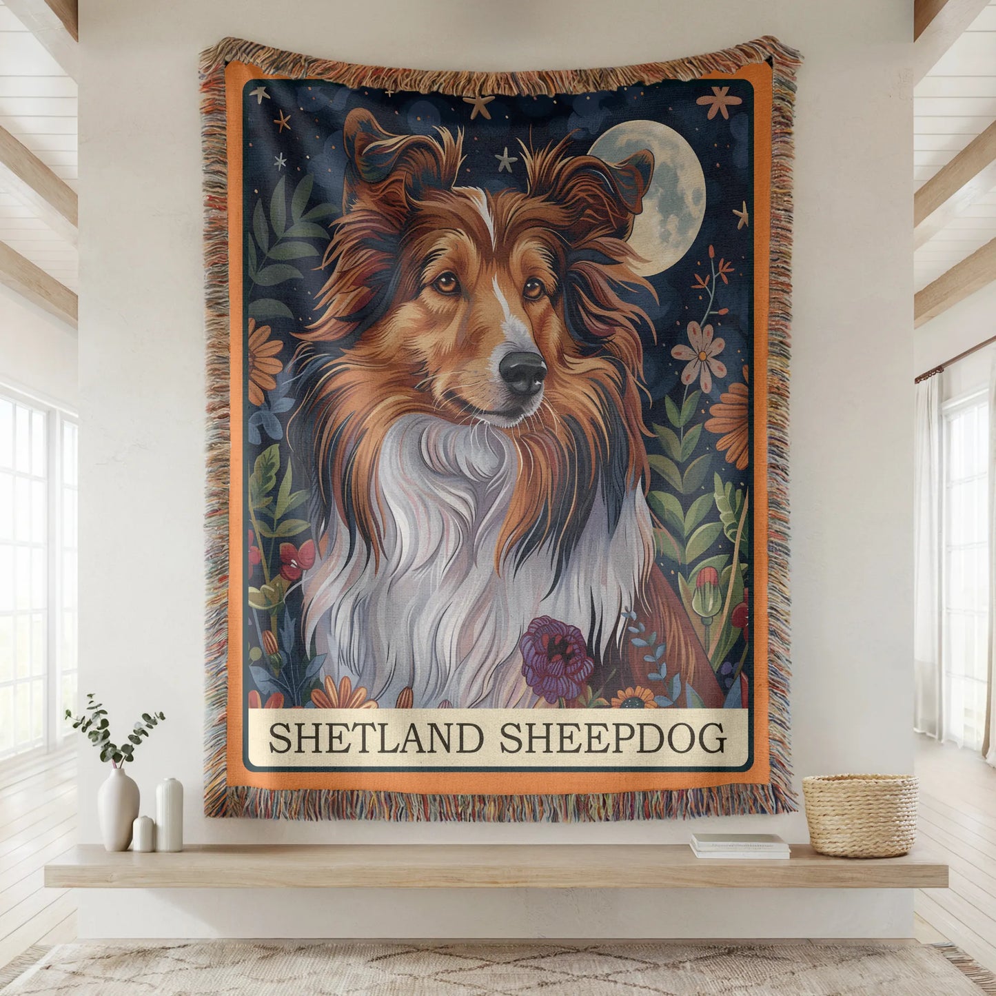 Shetland Sheepdog Tarot Card Woven Blanket-Critter Lane
