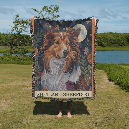 Shetland Sheepdog Tarot Card Woven Blanket-Critter Lane