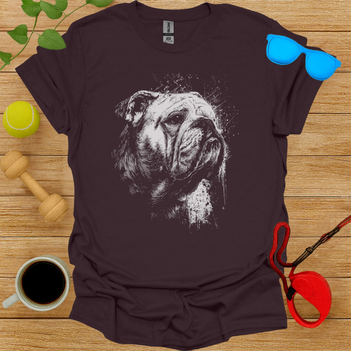 Artistic Bulldog Graphic Design Unisex T-shirt Product