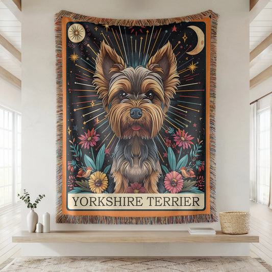 Yorkshire Terrier Tarot Woven Blanket-Critter Lane
