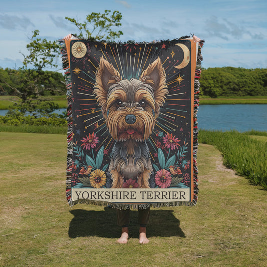 Yorkshire Terrier Tarot Woven Blanket-Critter Lane