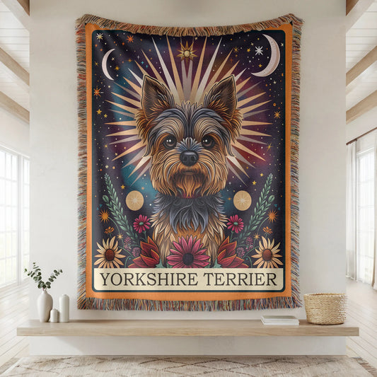 Yorkshire Terrier Tarot Card Woven Blanket-Critter Lane