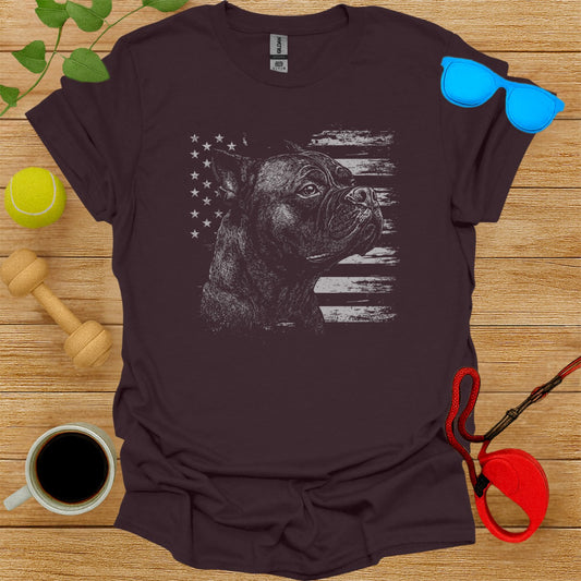 American Flag Boxer Dog Graphic Unisex Shirt