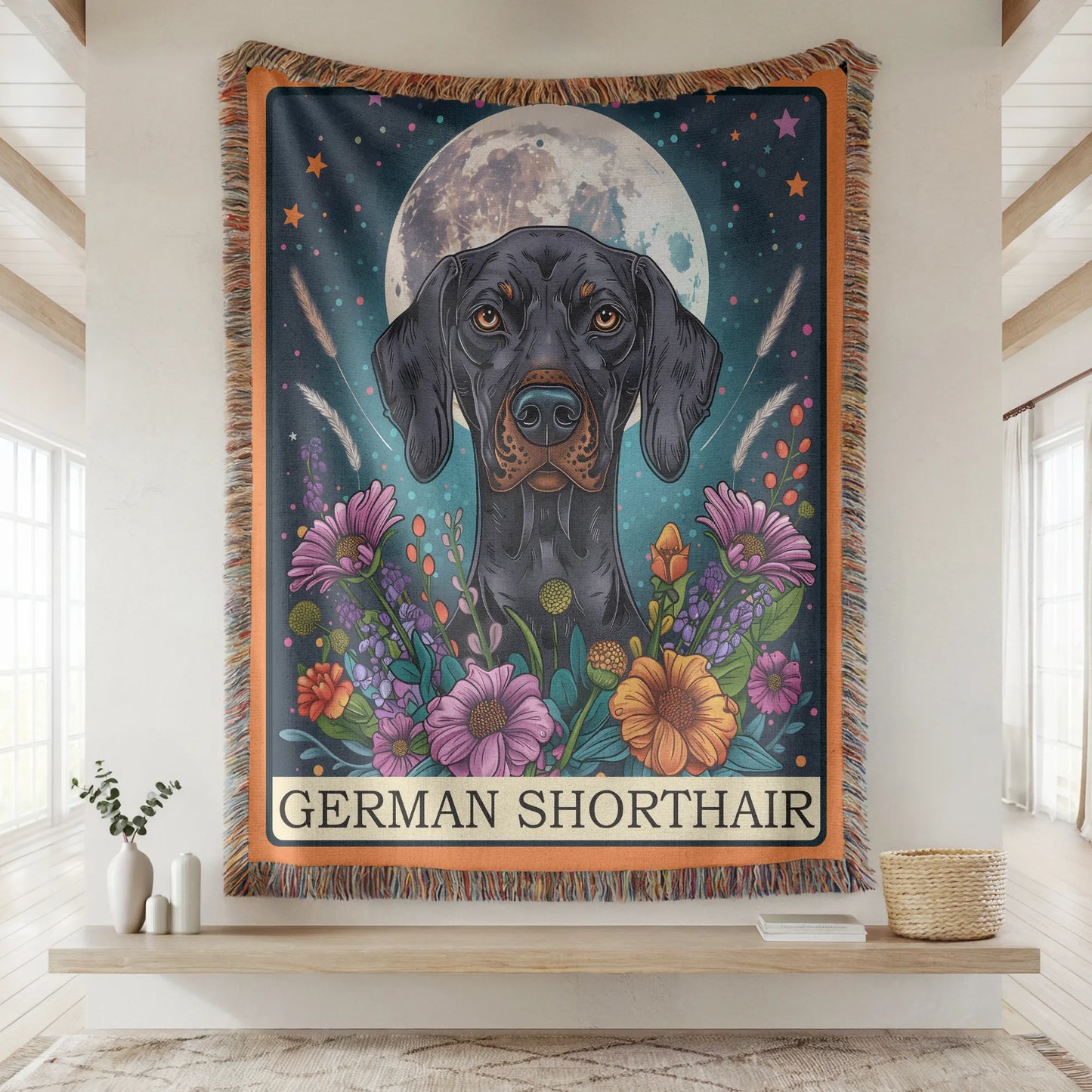German Shorthaired Pointer Tarot Card Woven Blanket-Critter Lane