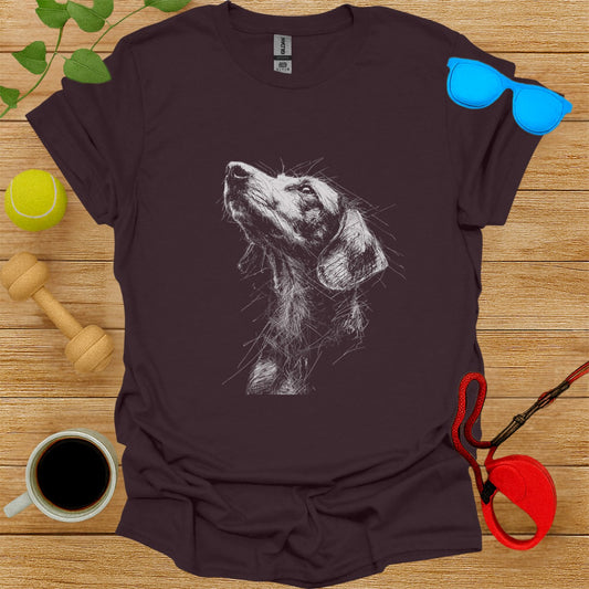Artistic Dog Illustration Short Sleeve Shirt product