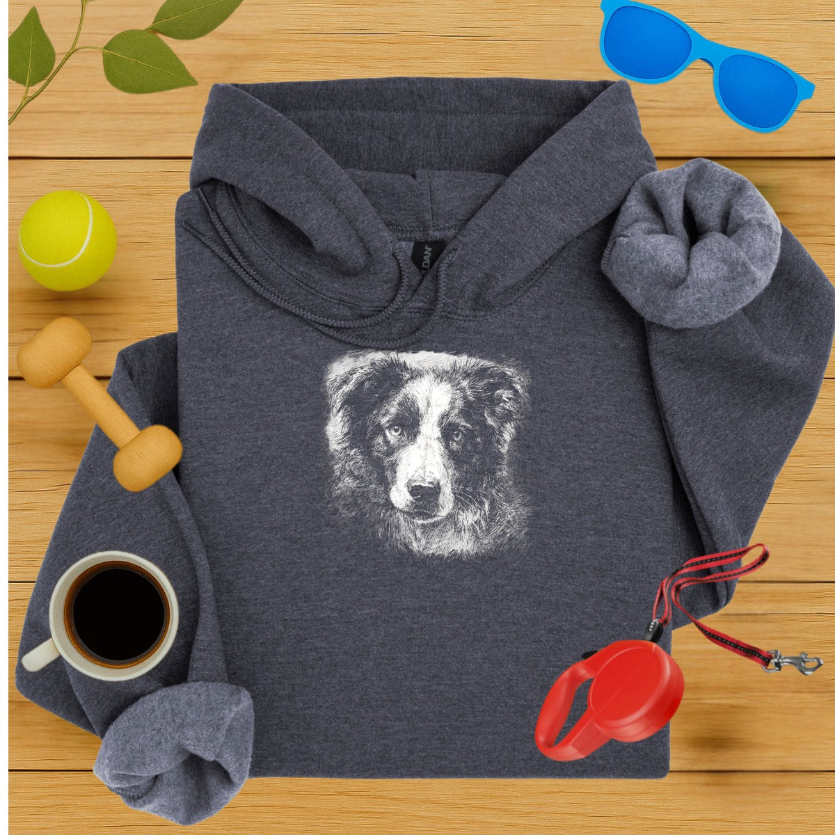 Cozy Hoodie with Artistic Dog Portrait Design