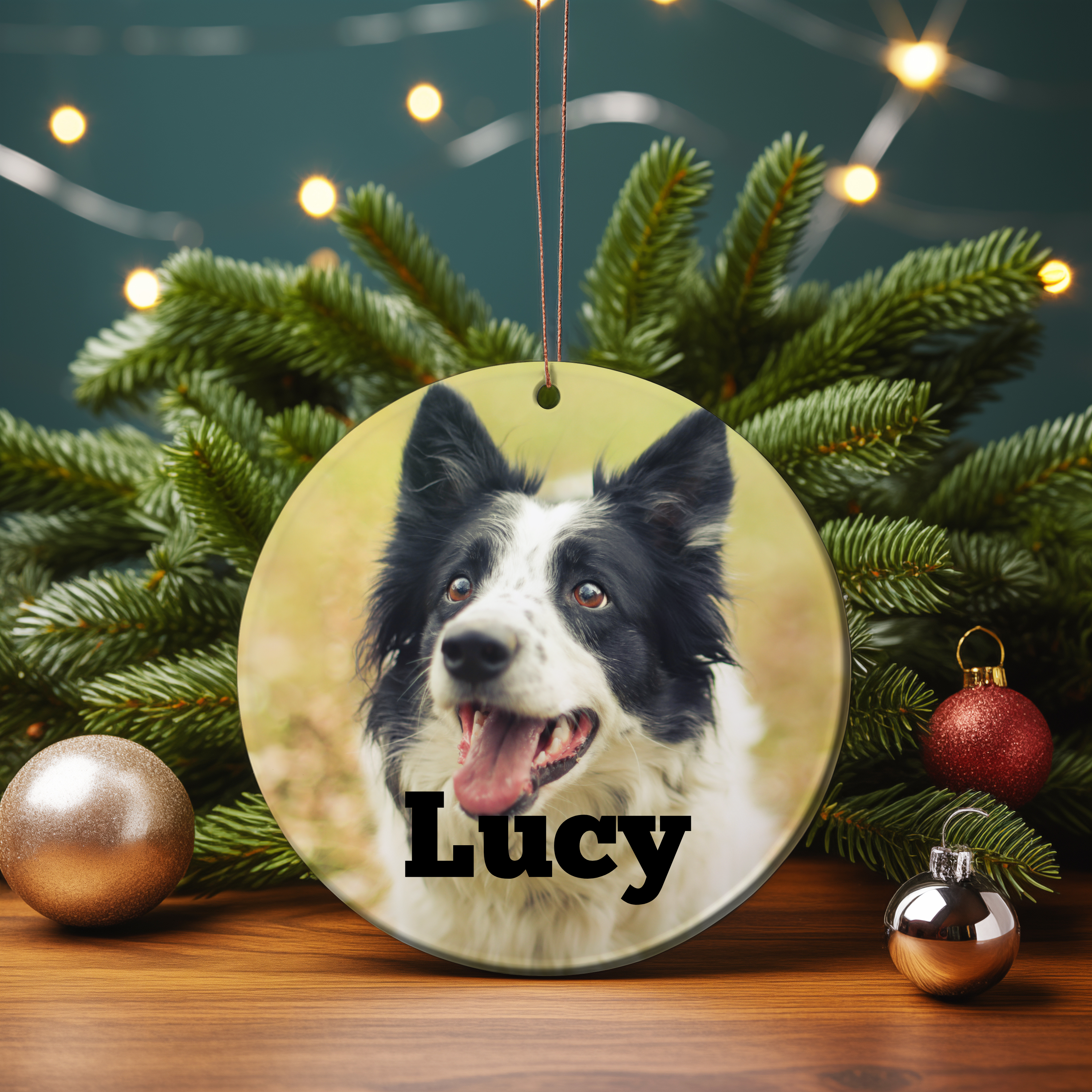 Personalized Dog Photo Ceramic Ornament-Critter Lane