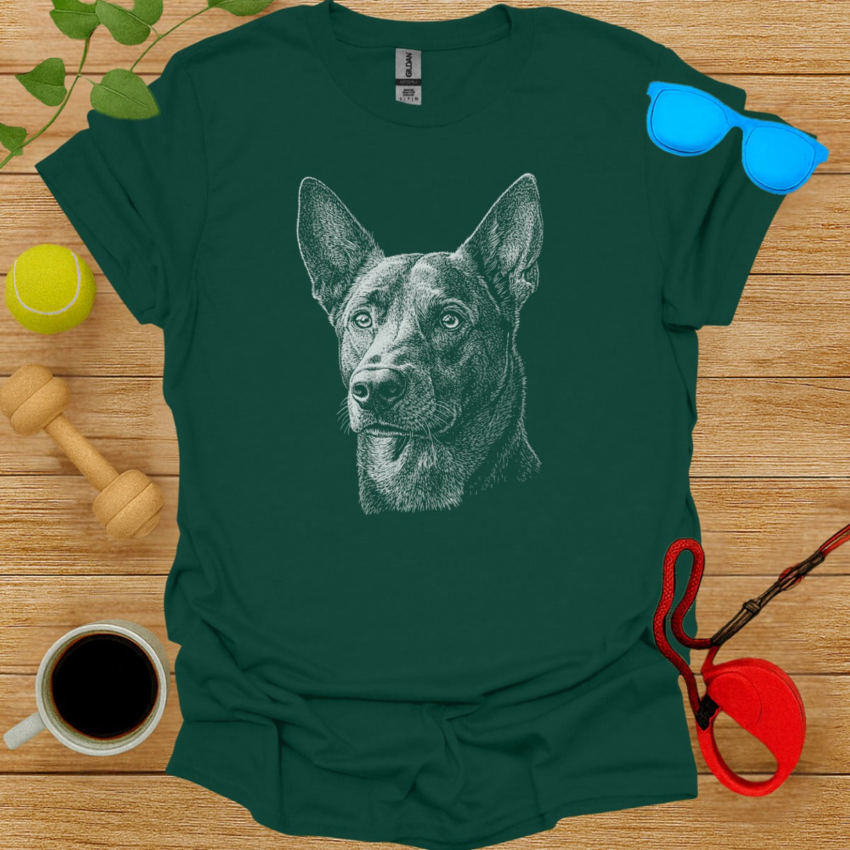 Detailed German Shepherd Dog Design T-Shirt