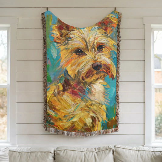 Yorkshire Terrier Starry Night Woven Blanket-Critter Lane