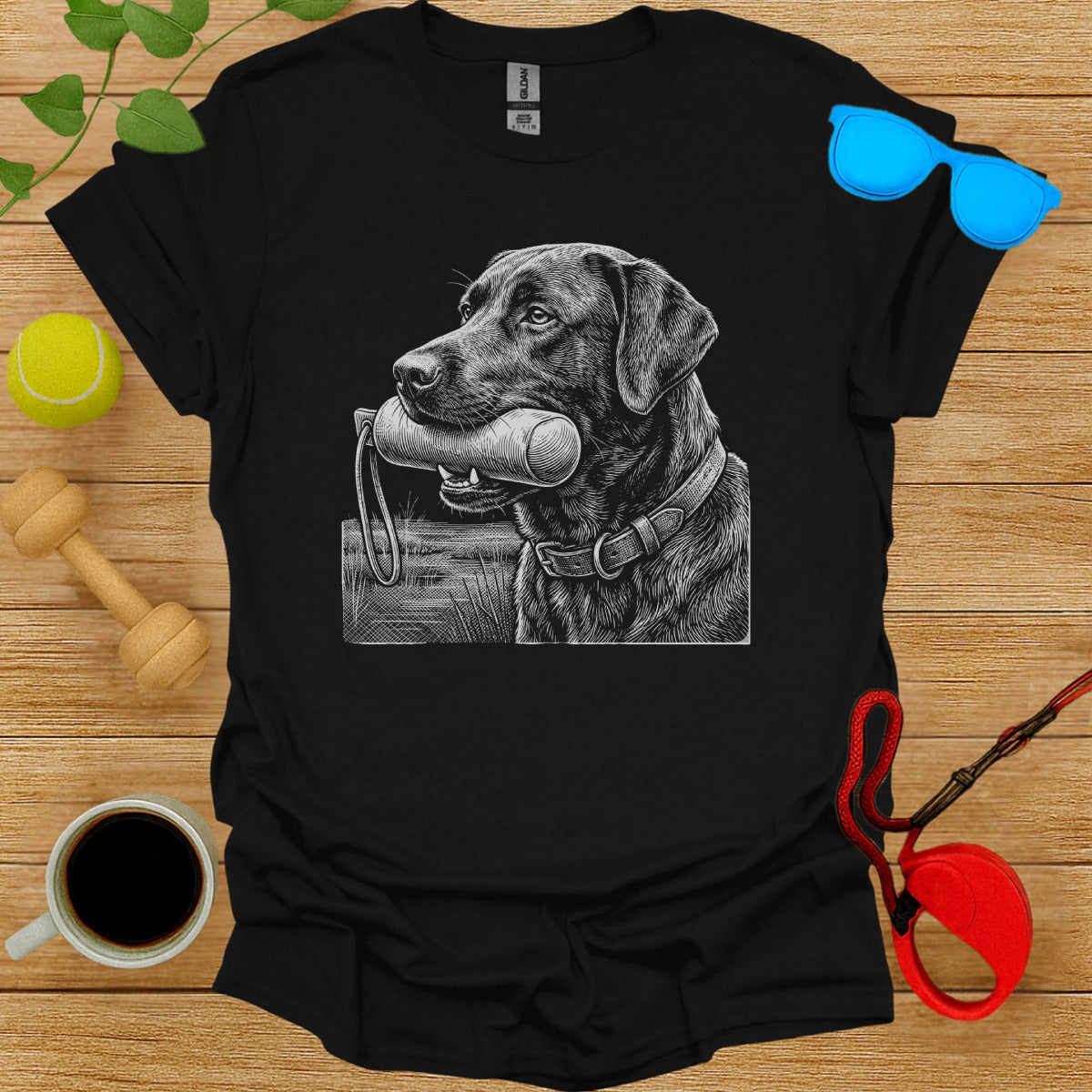 Labrador with Toy Drawing Graphic T-shirt product