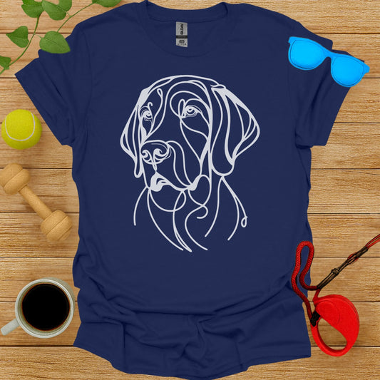 Detailed Dog Outline Artwork on Casual Wear Shirt