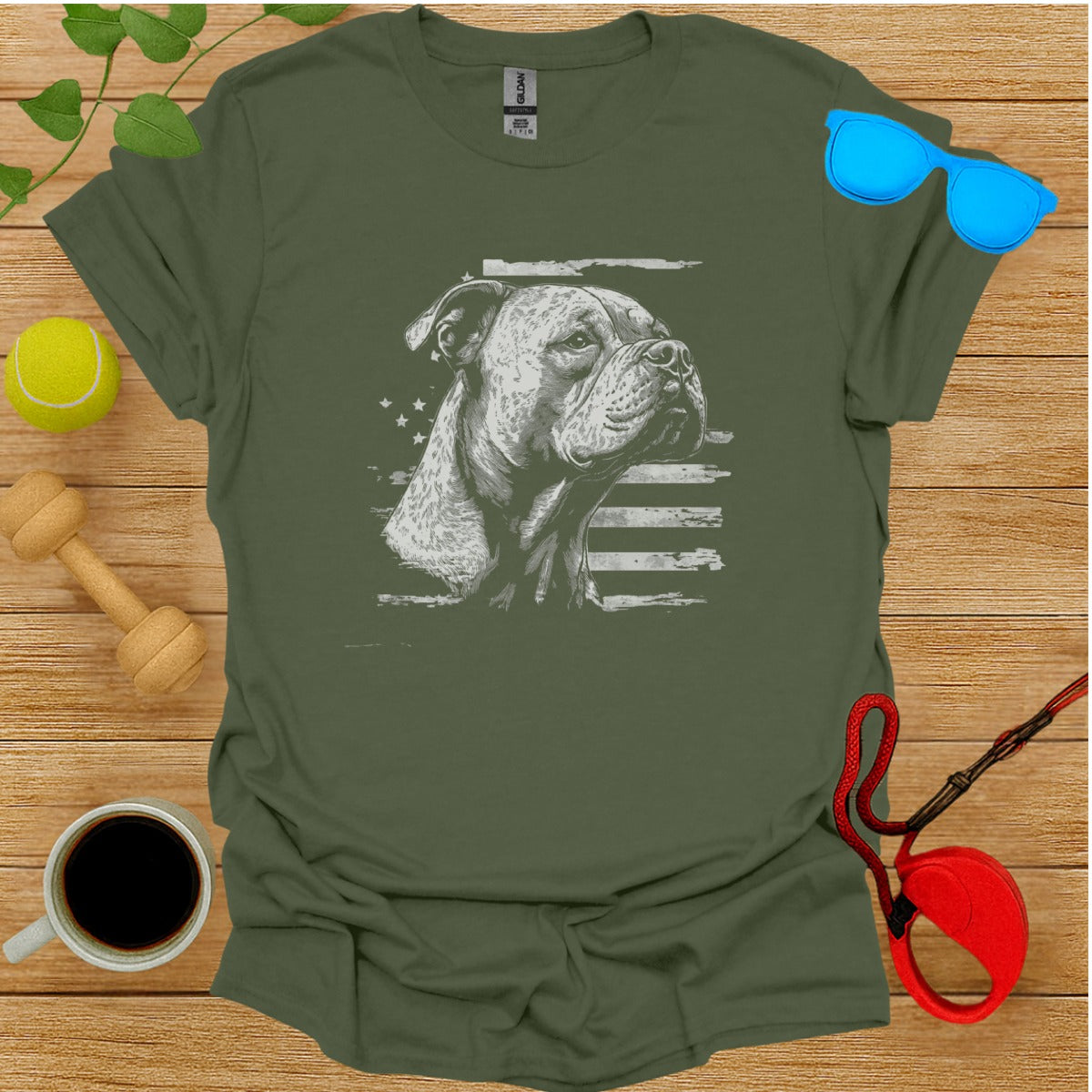 American Bulldog Graphic Tee for Dog Lovers