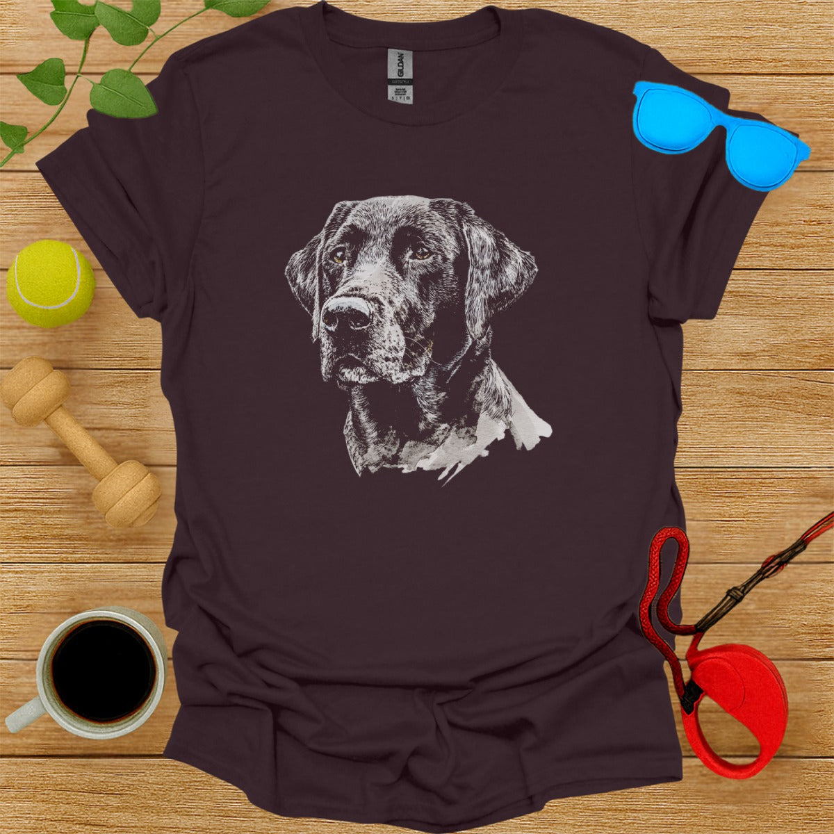 Black Labrador Graphic Tee Shirt Casual Wear
