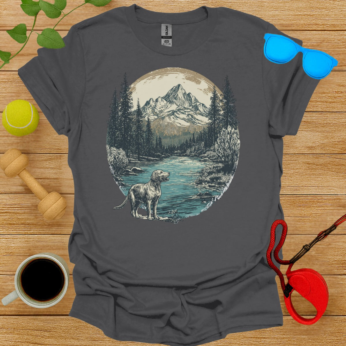 Scenic Mountain Landscape Graphic T-Shirt