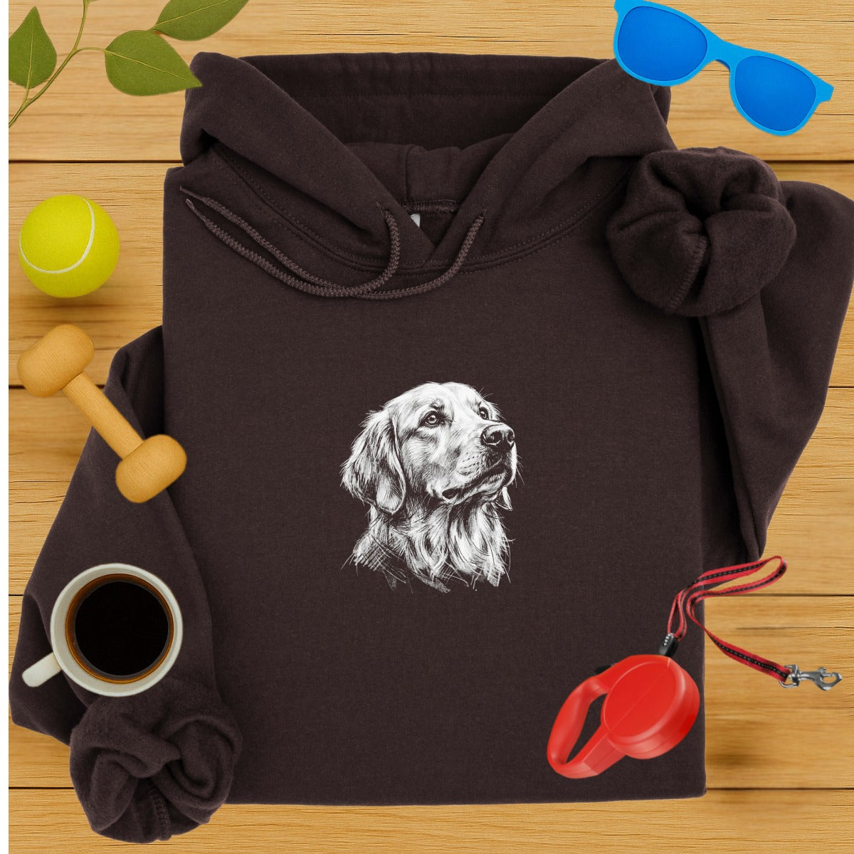 Golden Retriever Print Hooded Sweatshirt Product