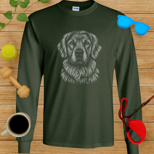 Long Sleeve Shirt with Artistic Dog Illustration