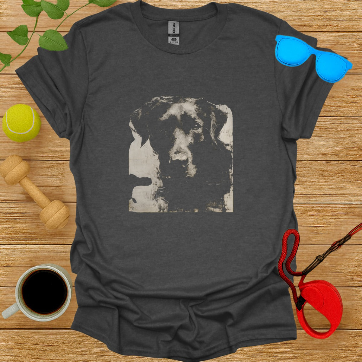 Vintage Style Graphic Dog Print T-Shirt Clothing