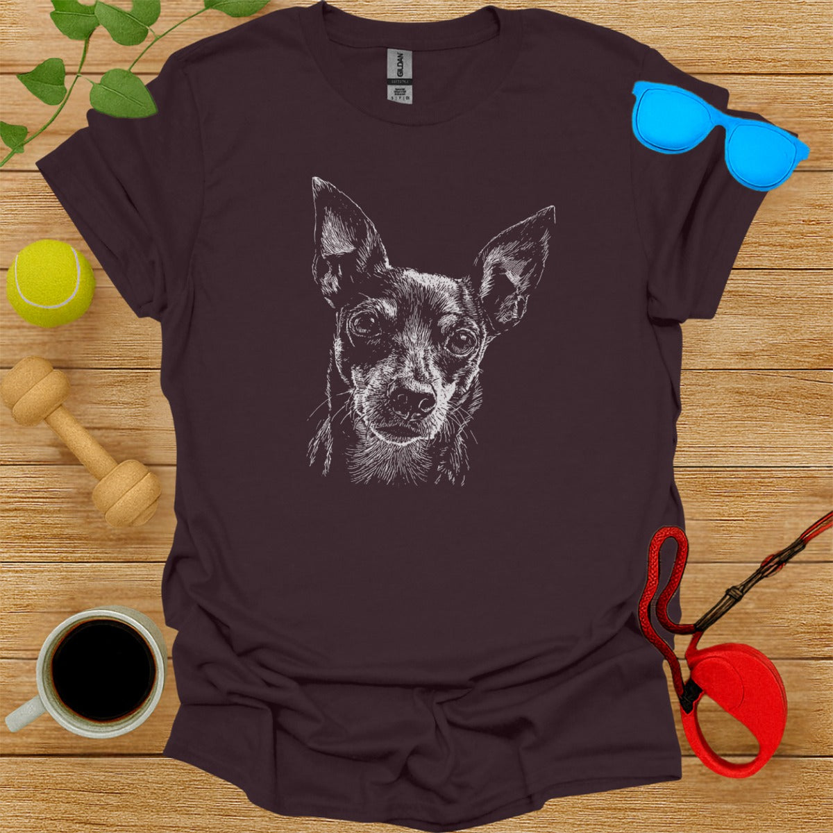 Graphic Tee with Dog Illustration for Unique Style
