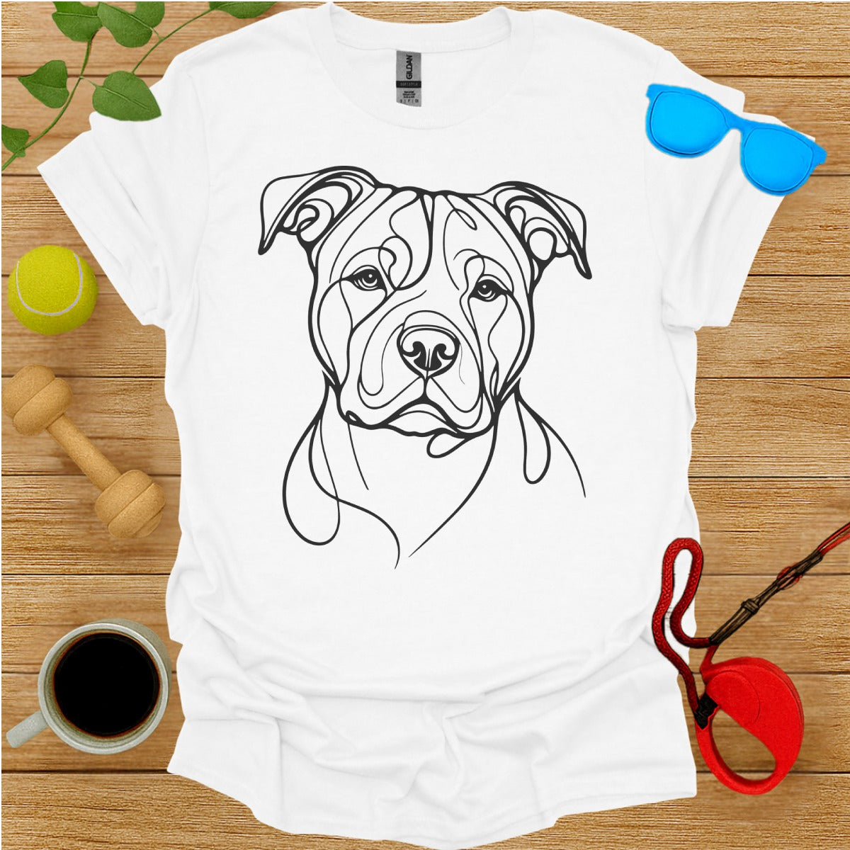 Abstract Dog Line Art Design Animal Lover Shirt