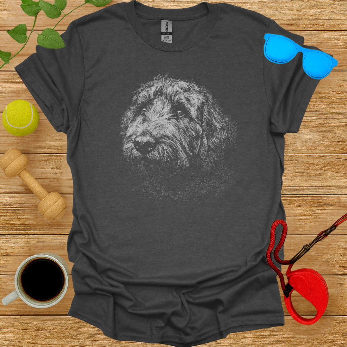 Adorable Dog Sketch Graphic Design T-Shirt Product