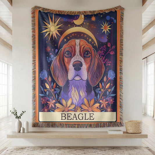 Beagle Tarot Woven Blanket-Critter Lane