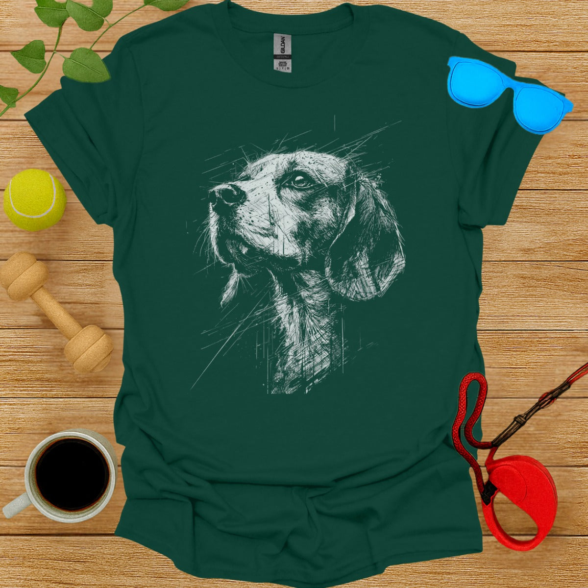 Intricate Dog Sketch Graphic Tee for Dog Lovers Product