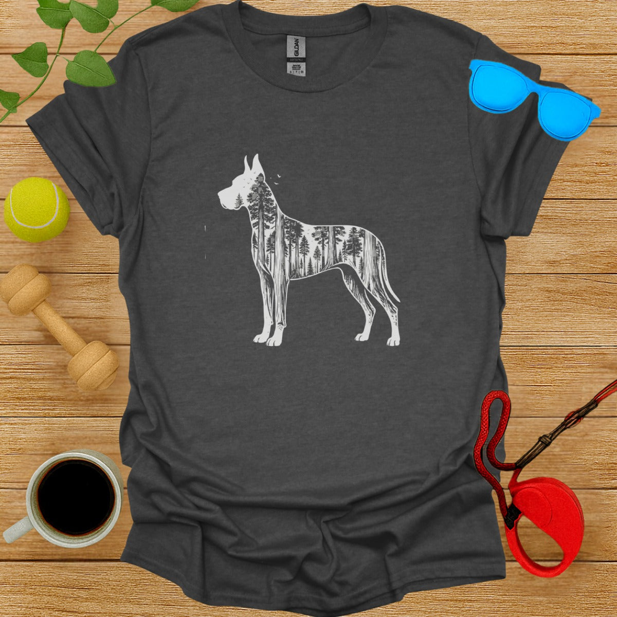 Great Dane Forest Graphic Tee Dog Lover Shirt