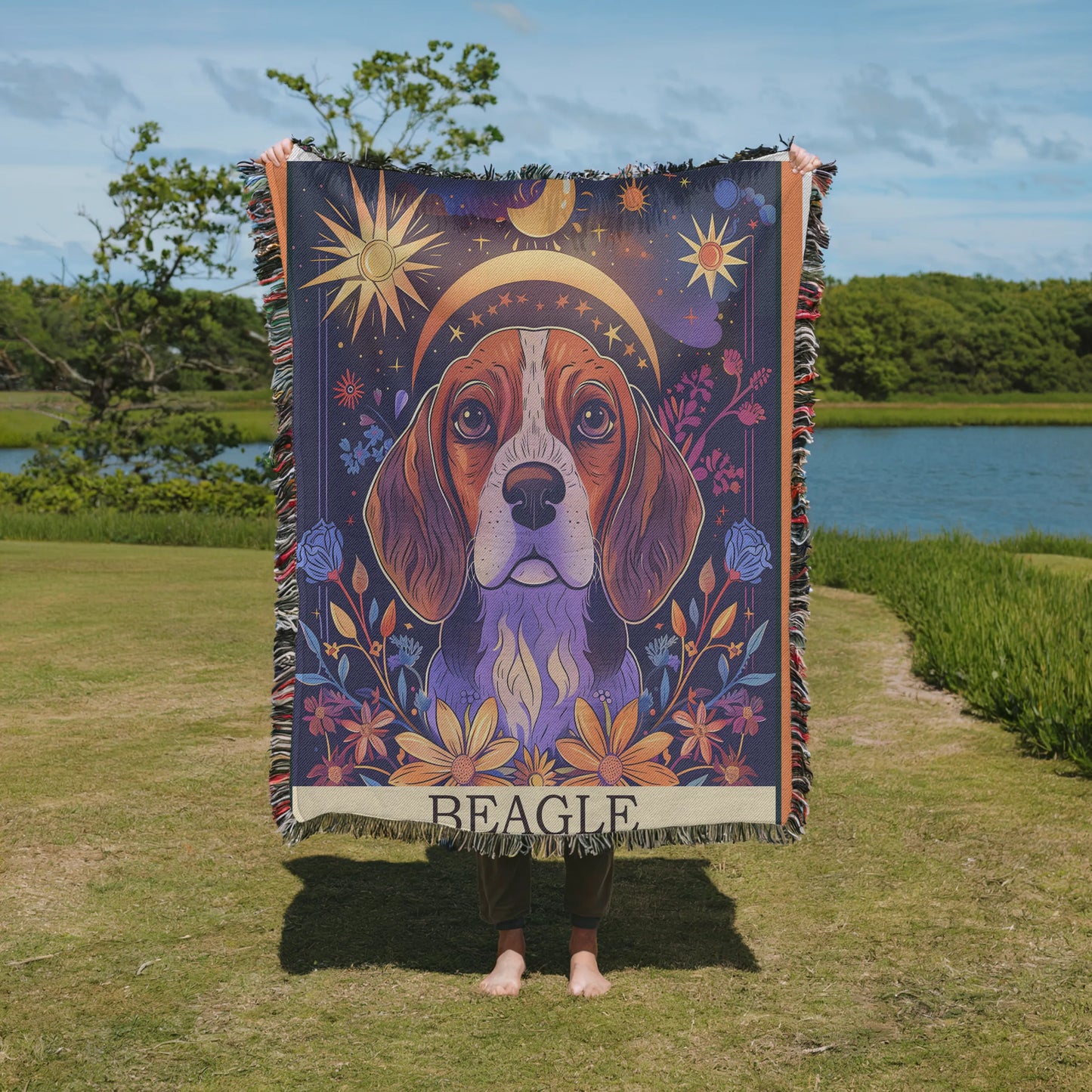 Beagle Tarot Woven Blanket-Critter Lane