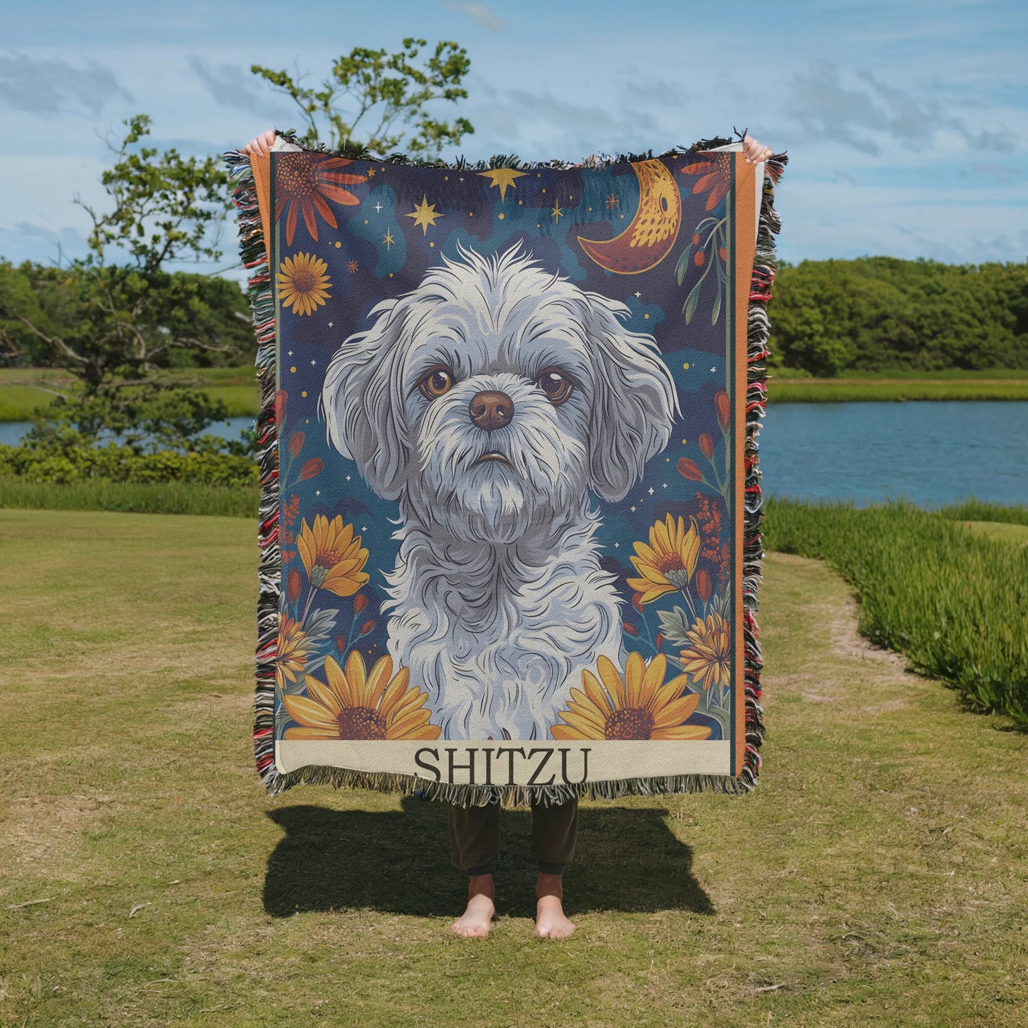 Shitzu Tarot Woven Blanket-Critter Lane