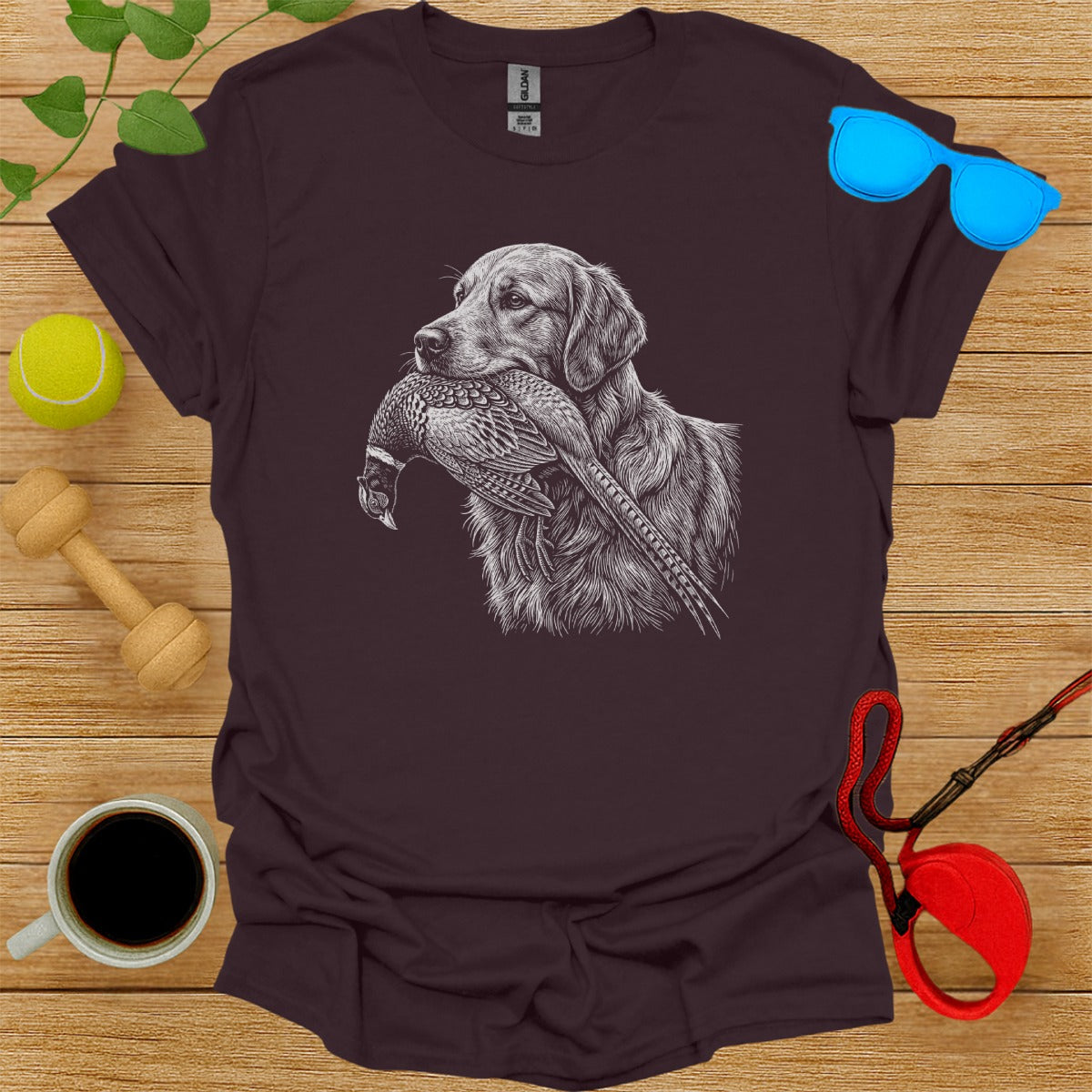 Hunting Dog Holding Bird T Shirt