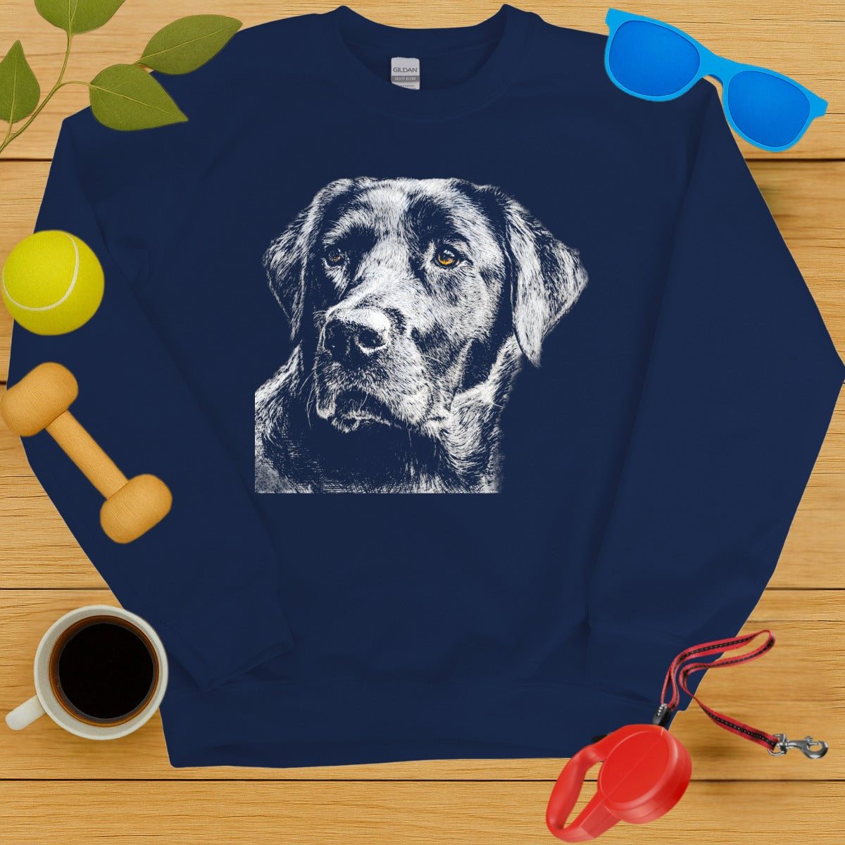 Detailed Dog Graphic Sweatshirt