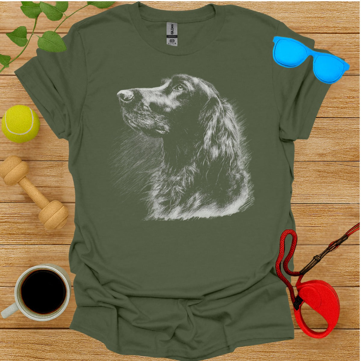 Artistic Dog Portrait Graphic Tee for Casual Wear