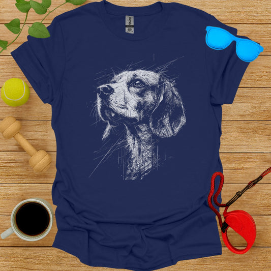 Artistic Dog Sketch Design T-Shirt for Dog Lovers