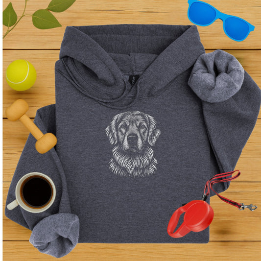 Cozy Grey Hoodie with Beautiful Dog Design Print