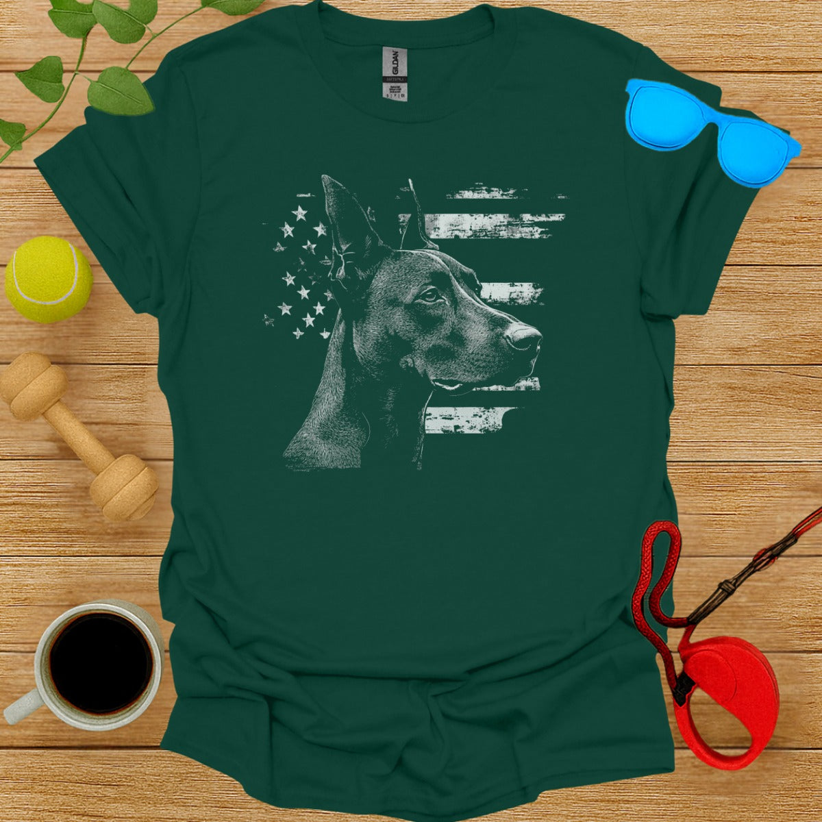 Patriotic Dog Graphic Printed T-Shirt for Pet Lovers
