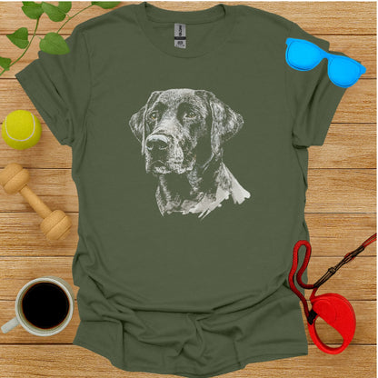Realistic Labrador Print T-shirt Green Unisex Casual Wear