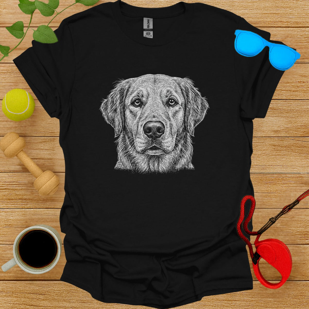 Realistic Dog Portrait Graphic T-shirt for Pet Lovers