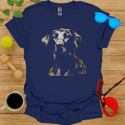 Black Dog Art Print Graphic Design Shirt