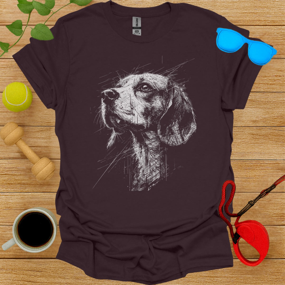 Artistic Dog Print Graphic T-Shirt for Pet Lovers