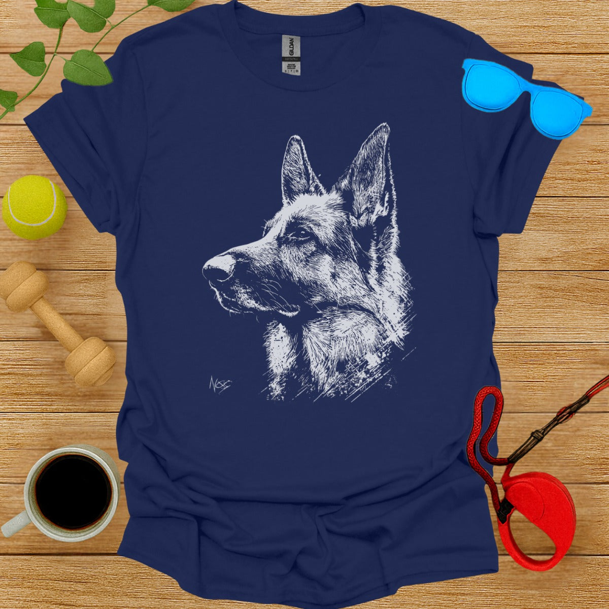 German Shepherd Dog Illustration T-Shirt for Dog Lovers