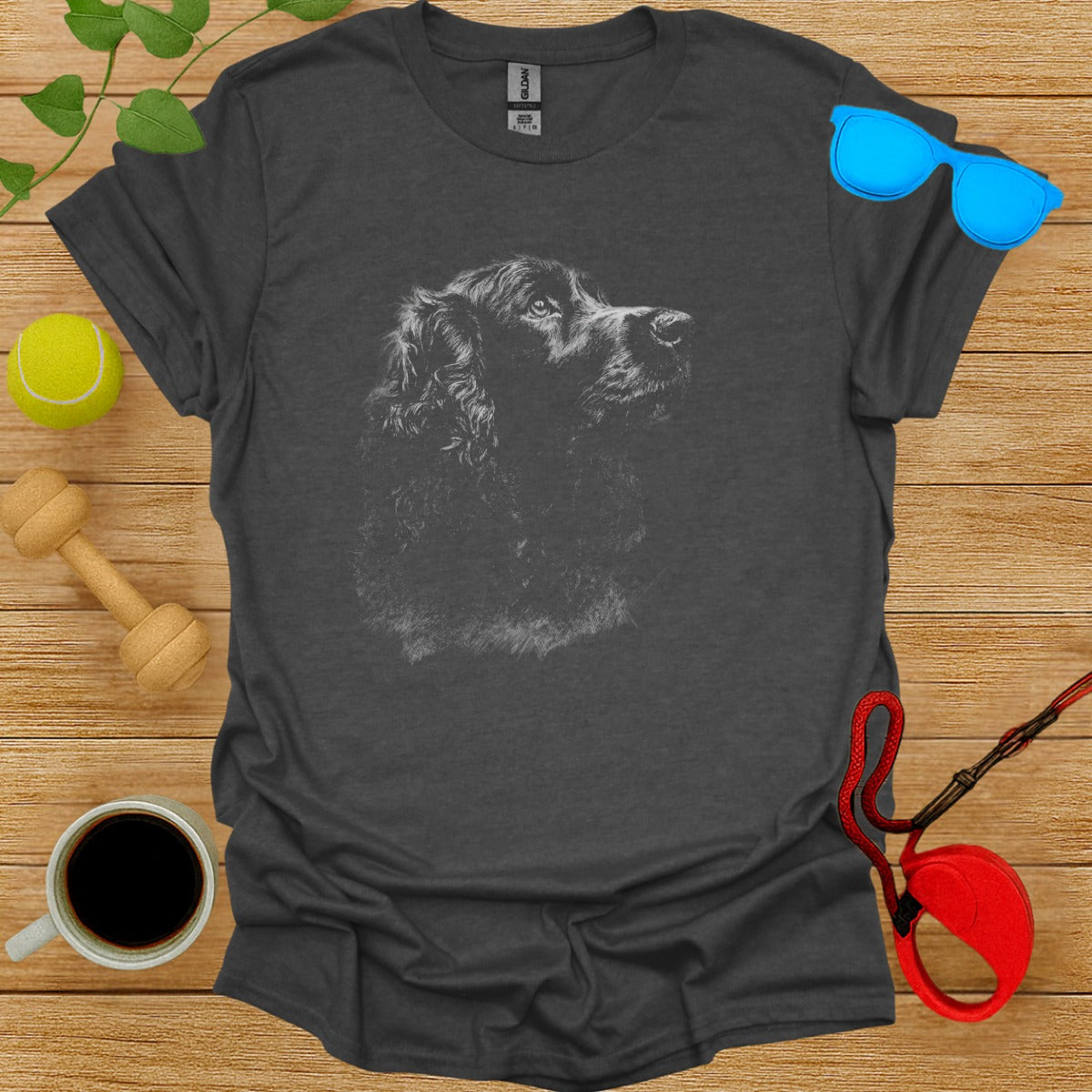 Dog Illustration Graphic Tee for Casual Wear