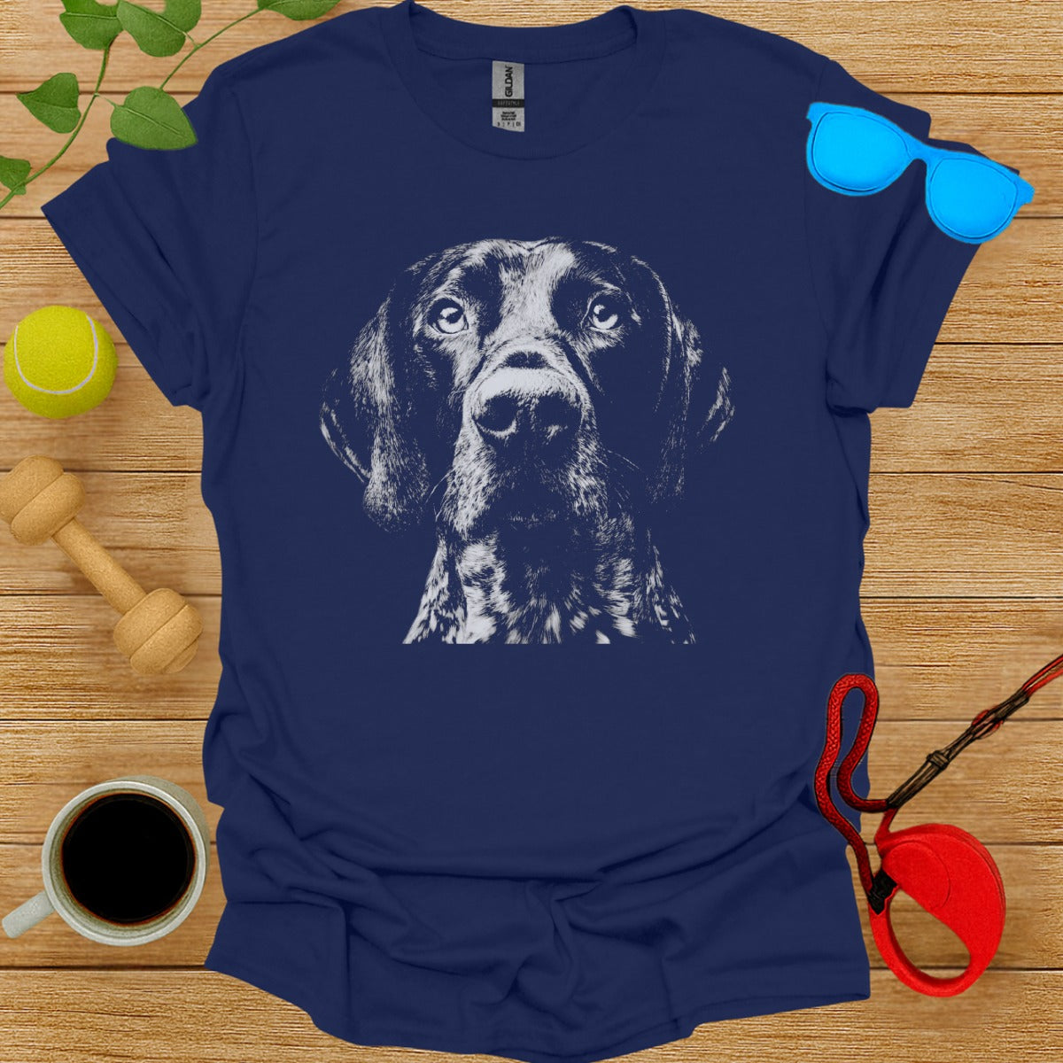 Blue T-Shirt with Dog Print Design for Men Women