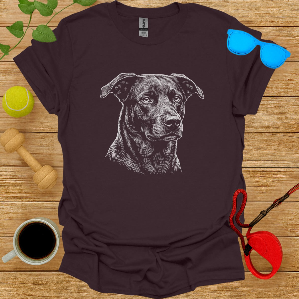 Black Labrador Realistic Dog Portrait T-shirt