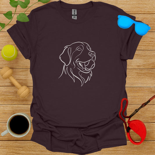 Dog Line Art Design Printed T shirt Casual Apparel