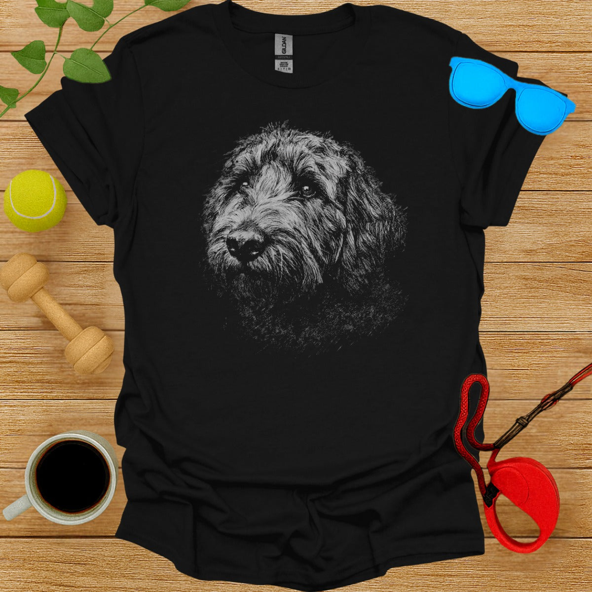 Graphic Dog Print Black T-Shirt for Pet Lovers Product