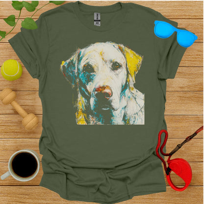 Artistic Labrador Print Graphic T-shirt for Dog Lovers